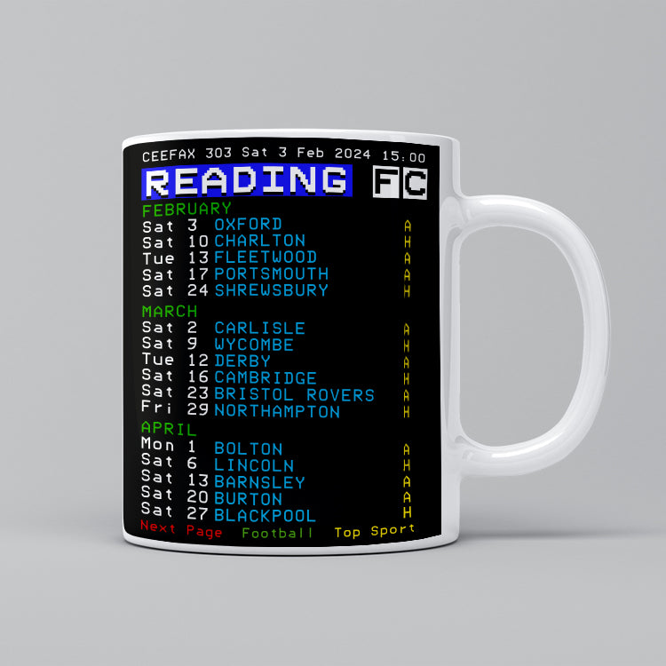 Reading FC League 1 Fixtures Mug