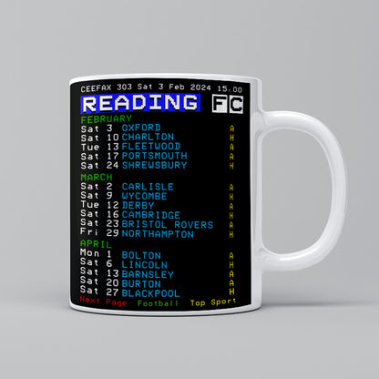 Reading FC League 1 Fixtures Mug