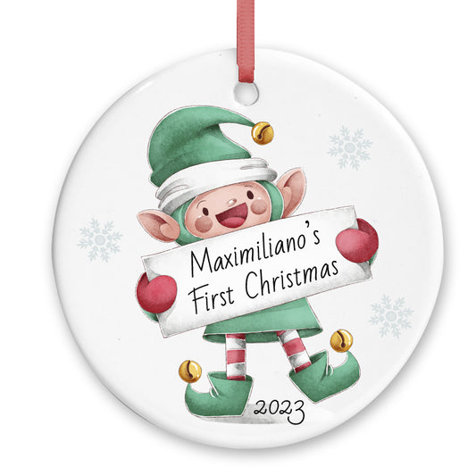 Elf First Christmas Ceramic Tree Decoration