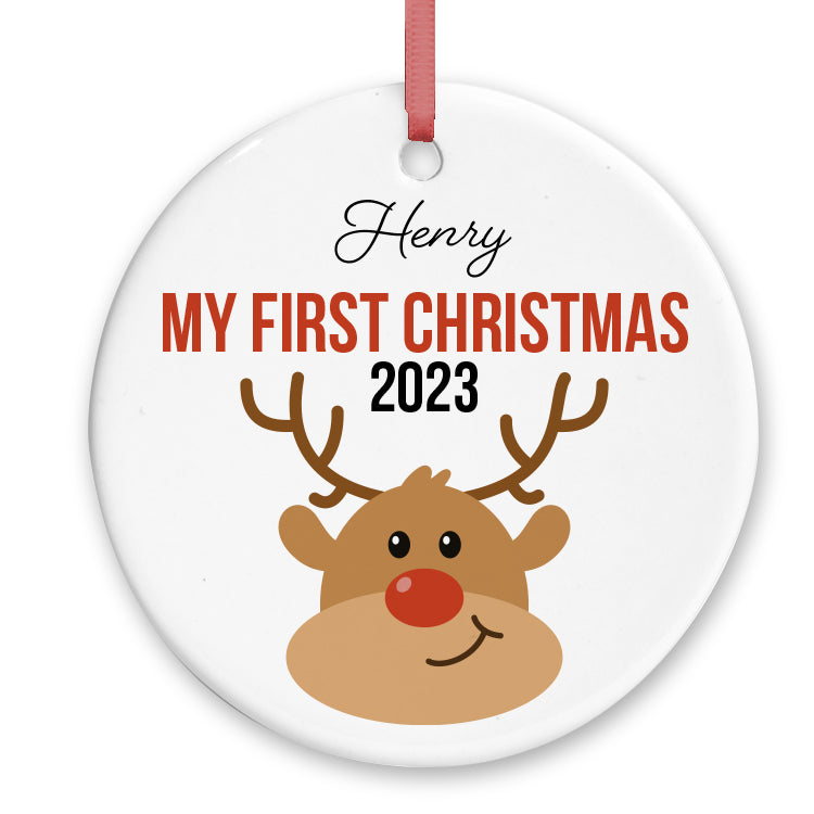 Rudolph First Christmas Ceramic Tree Decoration